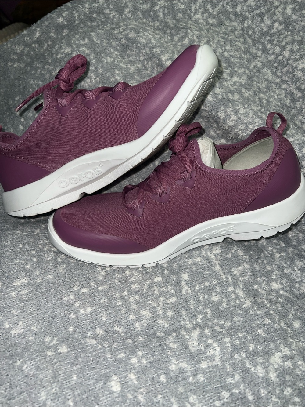 OOFOS OOmg Sport LS Women's White/Plum  Size 10 - Picture 3 of 8